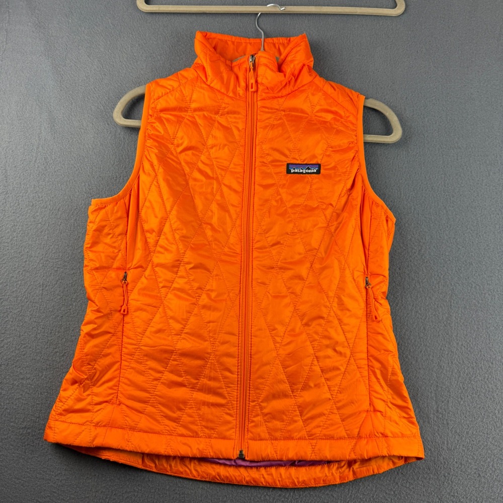 Patagonia Vest Women's S Orange Nano Puff Quilted Primaloft Insulated Gorpcore